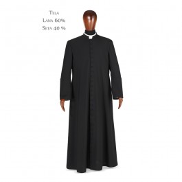 Year Round Roman Clerical Cassock Black Wool and Silk #7480T - Cassocks ...